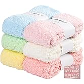 MARTIZA Womens Fuzzy Socks,6 Pairs Cozy Plush Fluffy Slipper Warm Soft Sleep Socks for Women Men Valentine's Day Gifts