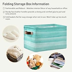 Teal Turquoise Green Wood Storage Basket Teal