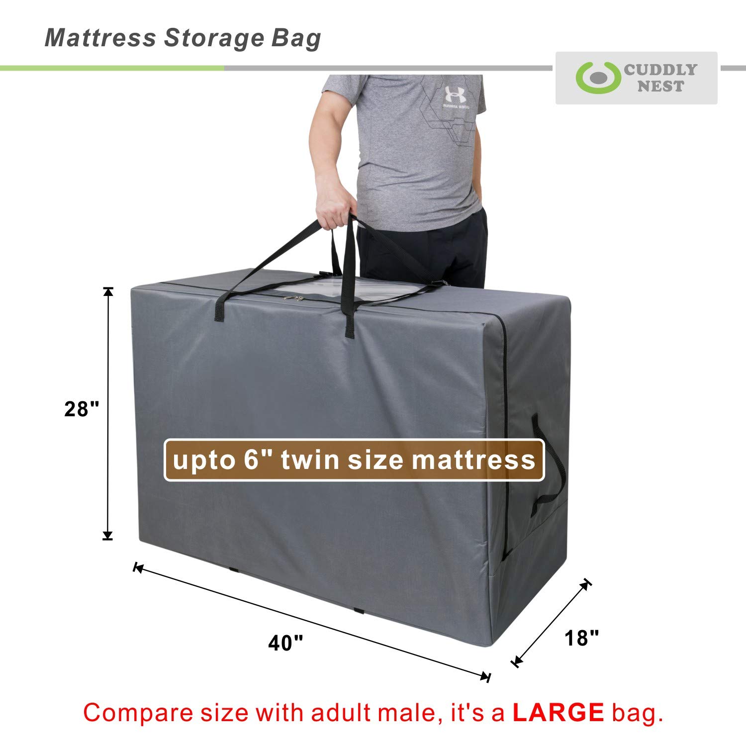 Cuddly Nest Folding Mattress Storage Bag Heavy Duty Carry Case for Tri