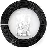 BLUEWING 50/100yd Outrigger Line Rigging Kit Mono with 20pcs/40pcs Aluminum Sleeve Crimps and 1.9mm 400LB Test Monofilament Fishing