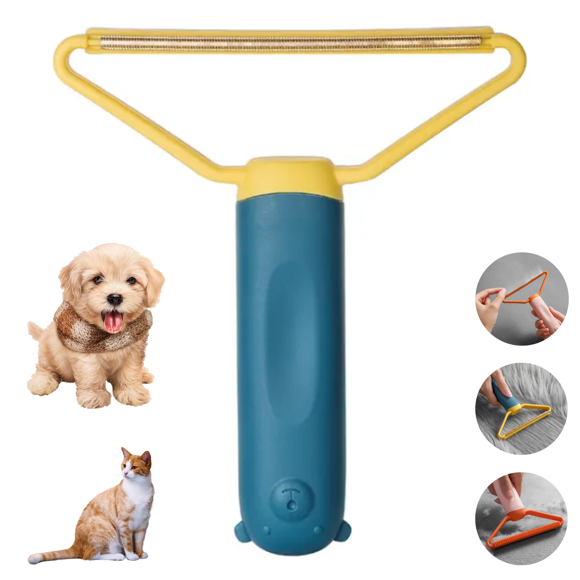 Mandarinmelon Pet Hair Remover: Accessories for Dogs and Cats, Dual Purpose, Washable and Reusable, Blue