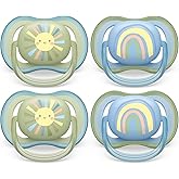 Philips Avent Ultra Air Pacifier - 4 x Light, Breathable Baby Pacifiers for Babies Aged 0-6 Months, BPA Free with Sterilizer 