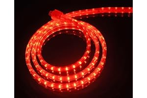 Cbconcept 120VSMD3528-3M-R 9.9-Feet Red 120 Volt LED SMD3528 Flexible Flat LED Strip Rope Light, 3/8-Inch Width x 1/4-Inch Th