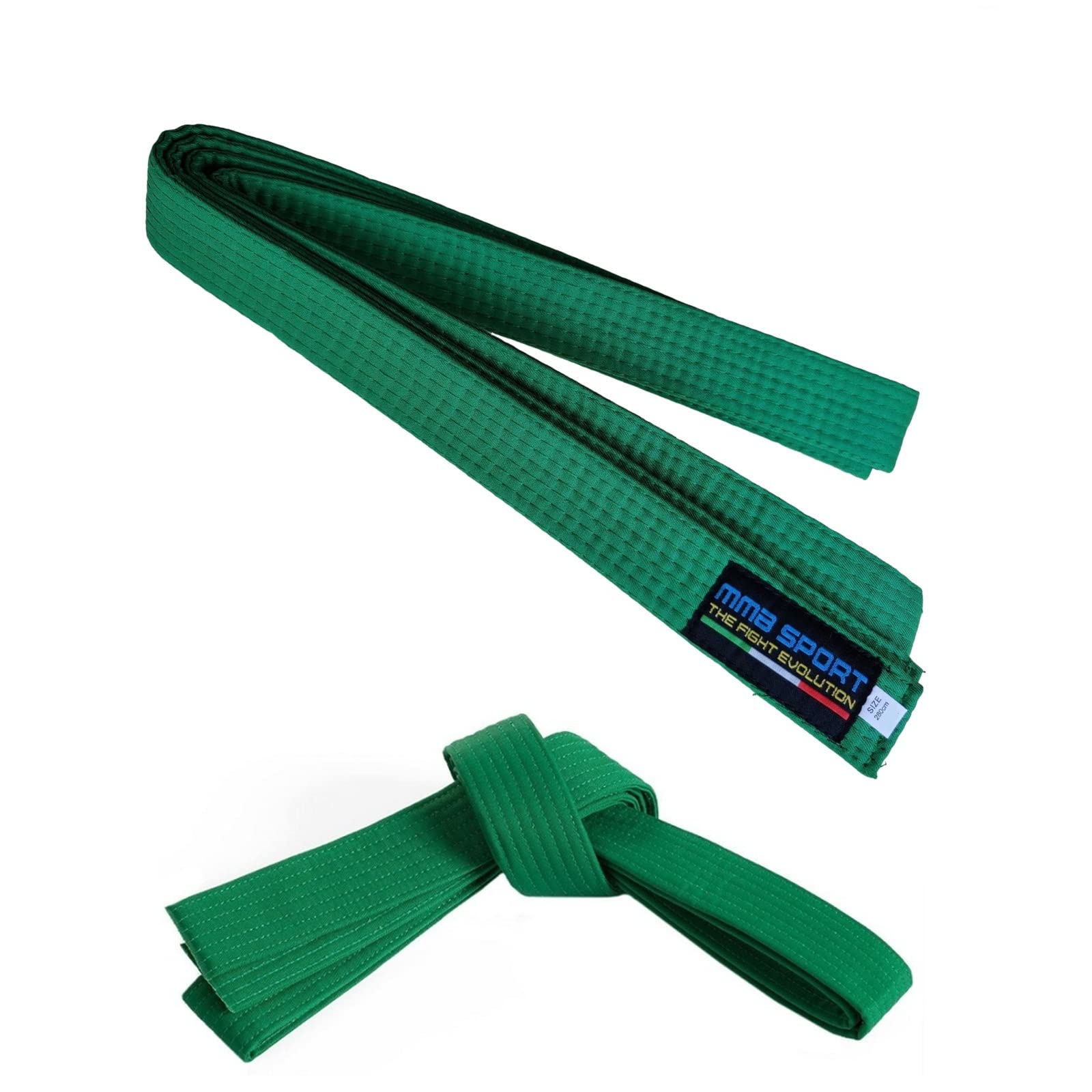 mmasport Karate Belt Judo Aikido Taekwondo Martial Arts Cotton (280 cm, Green)