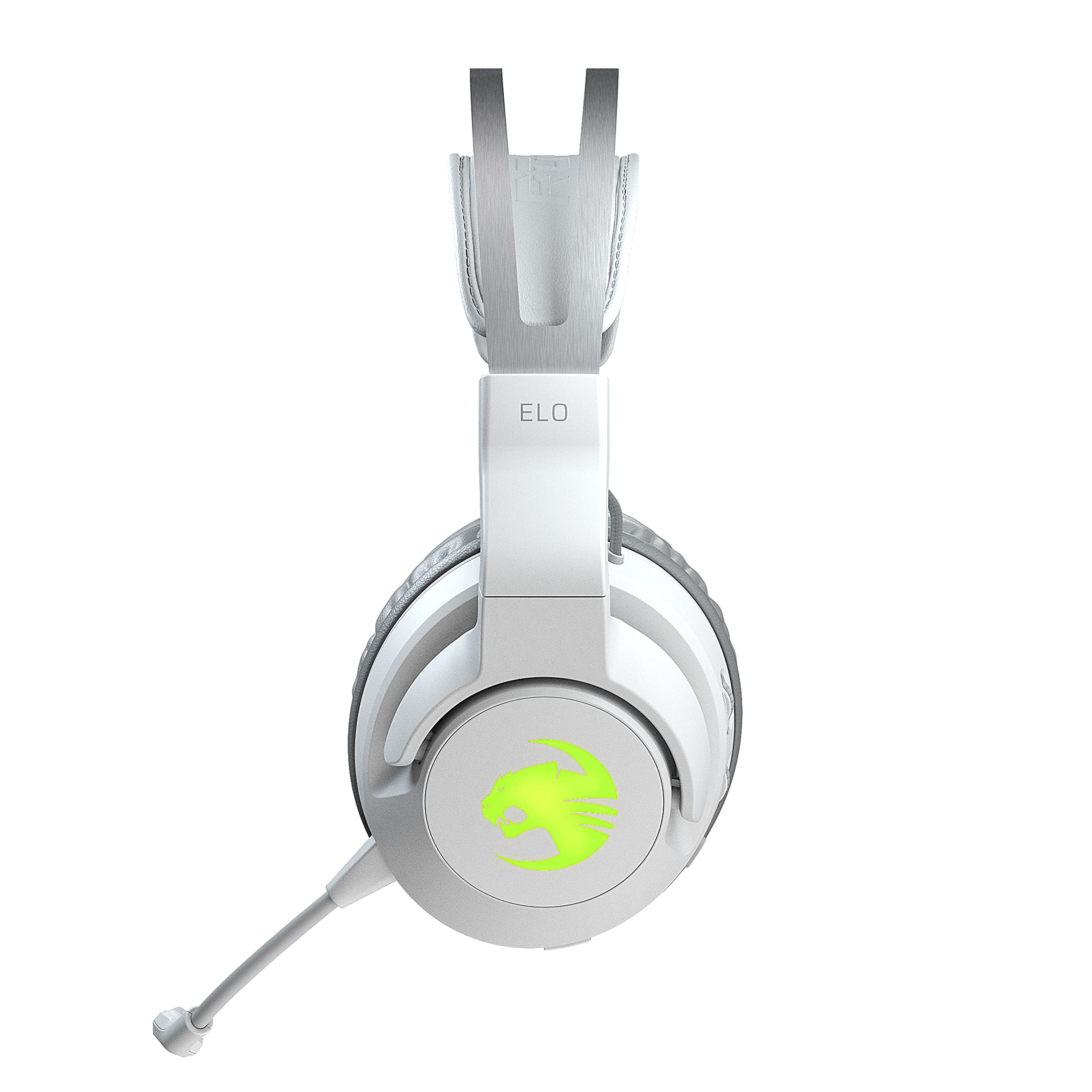 ROCCAT Elo 7.1 Air PC Wireless Gaming Headset, Surround Sound Headphones with Detachable Noise Cancelling Microphone, 50mm Drivers, 24 Hr Battery Life, RGB Lighting, White