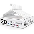 Utopia Home Plastic Hangers 20 Pack - Clothes Hanger with Hooks - Durable & Space Saving for Coat & Other Clothing (White)