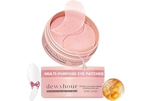 dewyhour Collagen Firming Hydrogel Patches - Under Eye Patches for Puffy Eyes & Dark Circles, Moisturizing Eye Mask with Caff