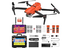 Autel Robotics EVO II Dual 640T V3 Drone, Support Remote ID, 640x512 Thermal Imaging, 0.8" CMOS & 50MP 8K RYYB Sensor, 10+ Temperature Measurement Modes, D-RI Ranges for Subject's Identity, F-ree Thermal Analysis Tool, 15KM Video Transmission, 360° Obstacle Avoidance, 38 Mins Flight, PDAF+CDAF, 1-16x Zoom, 7.9-inch Smart Controller Ver. 3 Rugged Bundle, Designed for Firefighting/ Search&Rescue/ Power Ins-pection/ Public Safety/ Border Protection/ Hunting, Compatible w/ Live Deck 2, No-Fly Zones