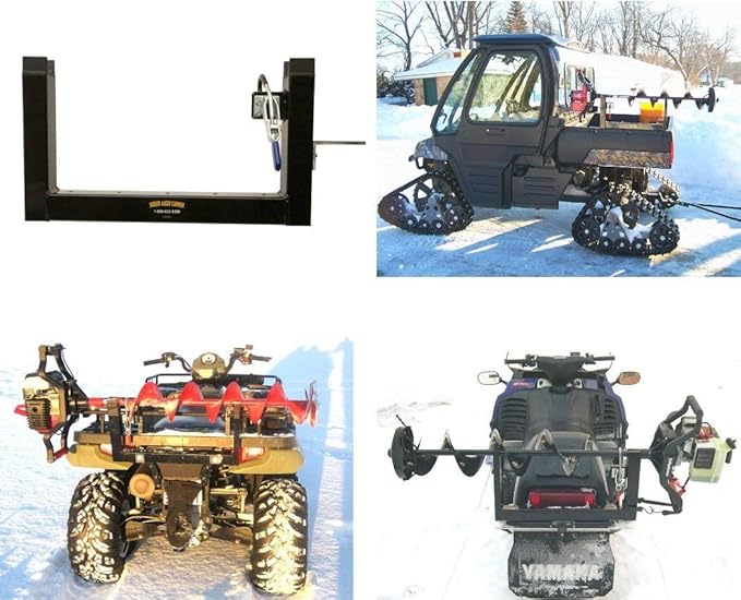 Digger Ice Auger Mount For ATV, Snowmobile, UTV, Fits Metal Rack