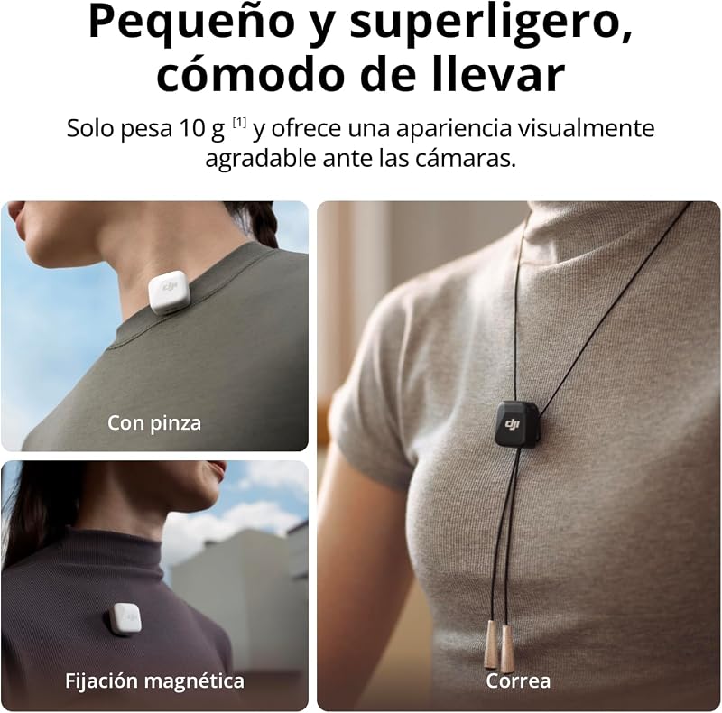 DJI Mic Mini Microfone Sem Fio (1 TX + 1 RX), Cancelamento de Ruído, Limite Automático, Microfone Sem Fio Profissional para Câmeras / iPhone / Android, Vlogs, Streaming, Transmissão de 400m
