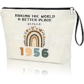 APAKUTA 70th Birthday Gift for Women 1956 Year Gifts Idea Boho Makeup Bag 70-Year-Old Decoration Gifts for Grandma Wife Aunt Friend Cosmetic Bag Organizer Zipper Pouch Gift for Retirement Anniversary
