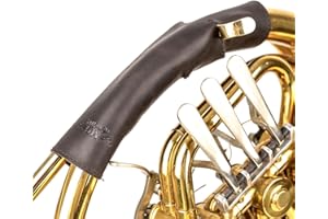 MG LEATHER WORK Leather French Horn Protection - Double Horn Guard for Secure Grip (Brown)