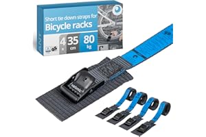 valonic ANT - Short Lashing Strap, Padded, 4 Pieces, 35cm, 160 kg Breaking Strength, cam Buckle, Black - tie Down Straps for 