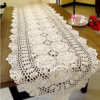 Set Di 2 Centrini All'uncinetto In Cotone, 48x35 Cm E 42x35 Cm, Bianchi, Kilofly