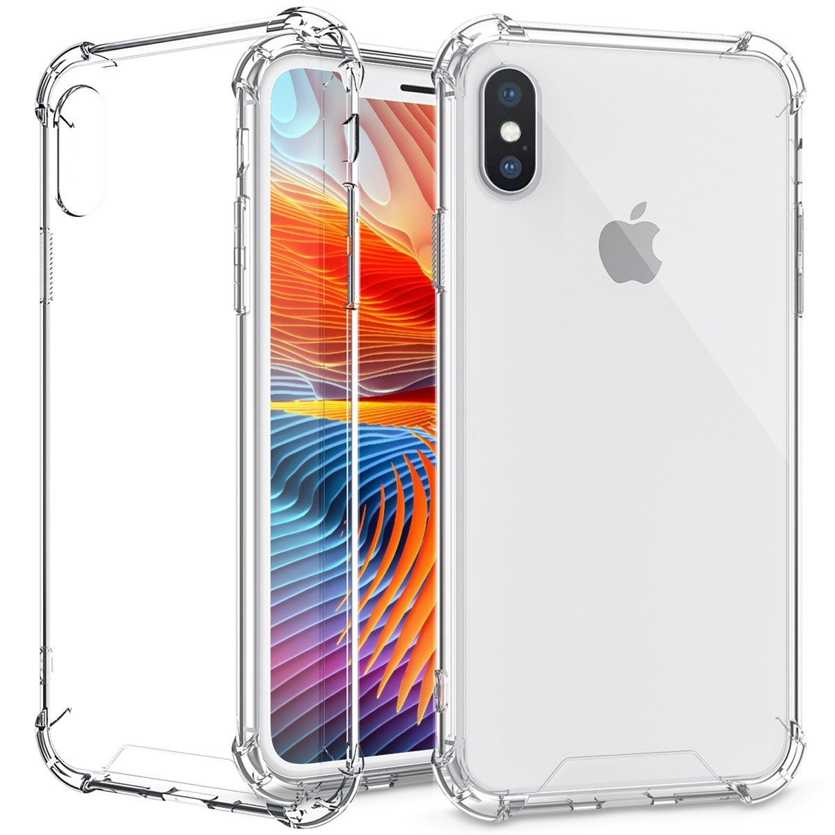 iPhone X case,Apple iPhone X Crystal Clear Cover Case,Slim Lightweight Protective Case,Shock & Drop Absorption & Scratch-Resistant 360 Protection,Back Plate Hard PC and Soft TPU Gel Bumper
