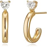 FETTERO Gold Hoop Earrings for Women, 14K Gold Plated Open C Shape Hoops Lightweight Chunky Gold Earrings, Hypoallergenic Gold Earrings for Women Ear Piercing Jewelry Gifts