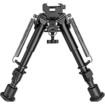 Hunting Shockproof Rifle Bipod With Spring Return And Picatinny Rail Mount Adapter