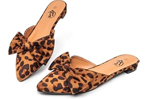 Trary Mules for Women Flats Comfortable, Bow Pointed Toe Womens Mules, Flats Mules Shoes for Women, Cute Mule Women's Mules & Clogs, Slip On Womens Mules Flats, Backless Loafers Mule Shoes for Women