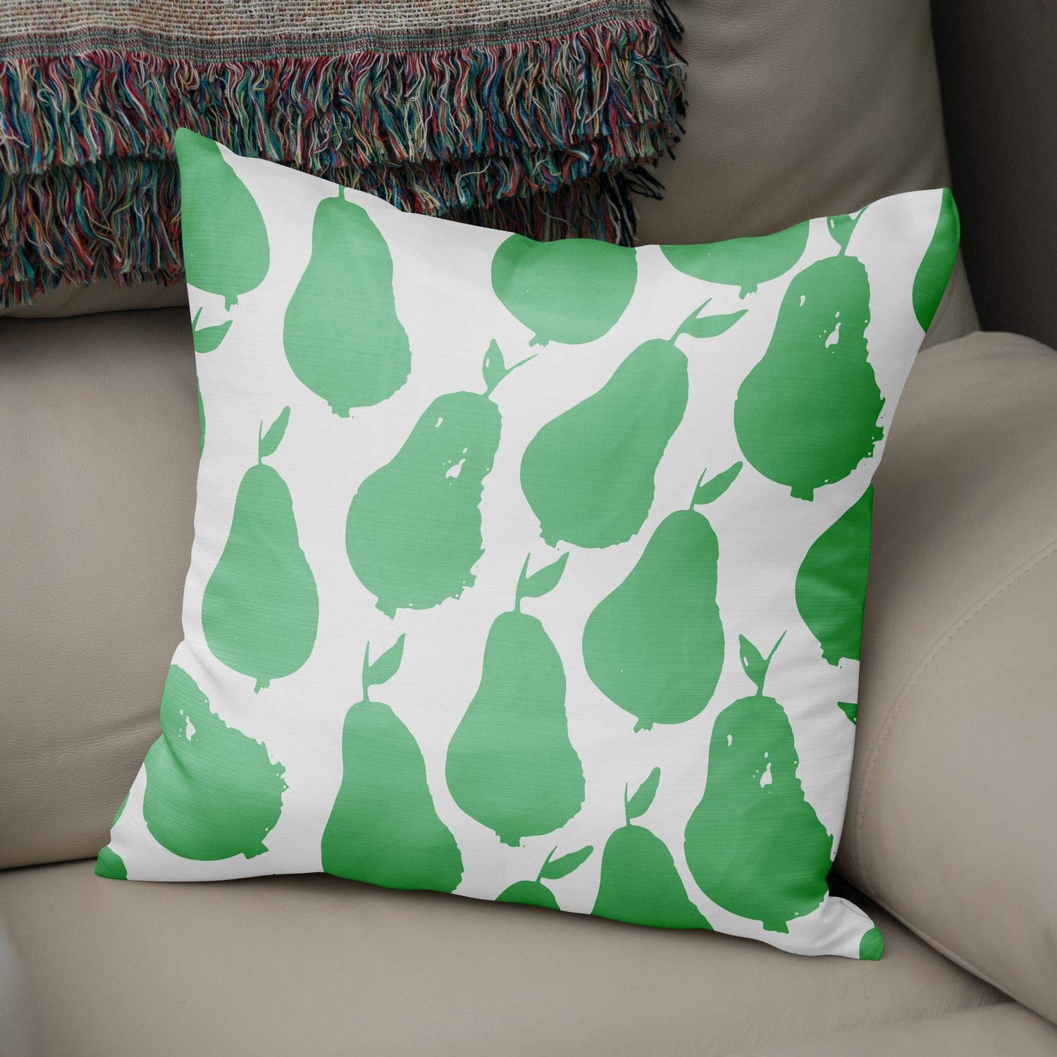 Bonamaison Decorative Cushion Cover Petrol Green & White, Throw Pillow Covers, Home Decorative Pillowcases for Livingroom, Sofa, Bedroom, Size: 43X43 Cm - Designed and Manufactured in Turkey