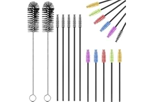 Perthlin 62 Pieces 3 Size Hummingbird Feeder Cleaning Brush Mini Nylon Tube Brush Set Nylon Hummingbird Feeder Parts Cleaning for Bottles, Tubes, Jars, Bird(Black)