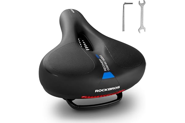 ROCKBROS Comfortable Bike Seat Bicycle Saddle for Men Women Waterproof Wide Soft Bike Cushion Dual Shock Absorbing Bike Acces