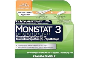 Monistat 3-Day Yeast Infection Treatment for Women, 3 Pre-Filled Miconazole Cream Applicators & External Itch Relief Anti-Itch Cream (9g Tube) Combo Pack, Regular Strength