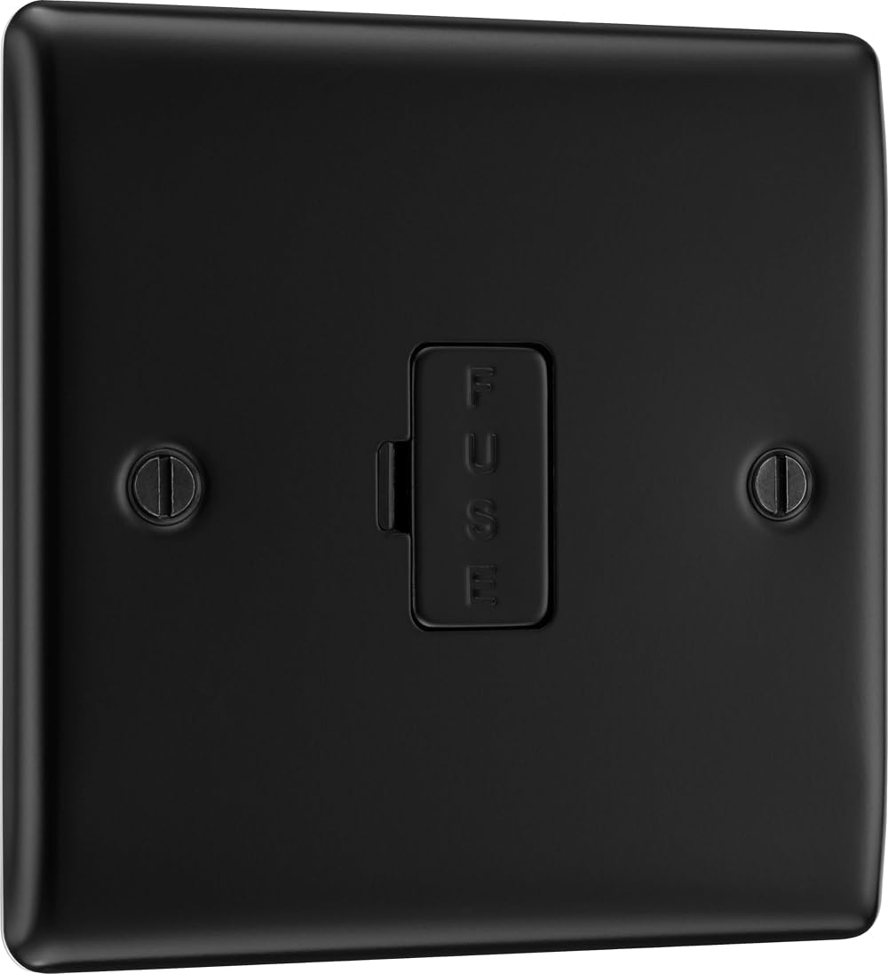 BG Electrical Nexus Metal Unswitched Fused Spur Unit Matt Black 13A NFB54