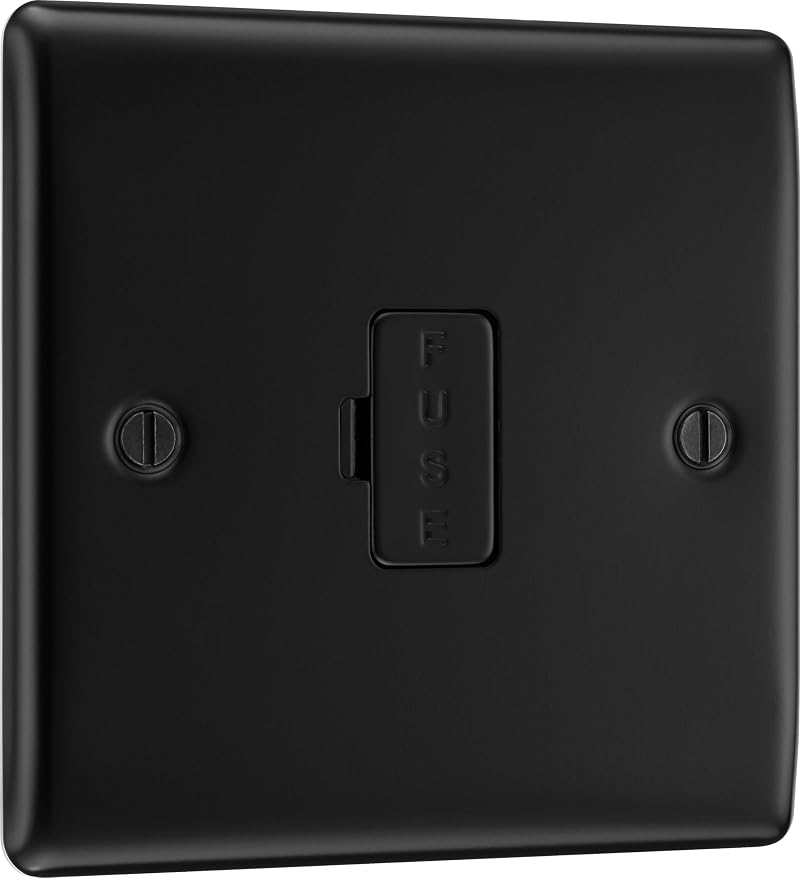 BG Electrical Nexus Metal Unswitched Fused Spur Unit Matt Black 13A NFB54