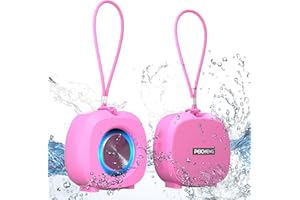 PEICHENG Speaker, Small Portable Bluetooth Wireless IPX5 Waterproof Shower Speaker,Loud Stereo Sound Deep Bass,TWS Paire, RGB Lights,Long Playtime for Outdoor Party, Great Gift,1PC(Pink)