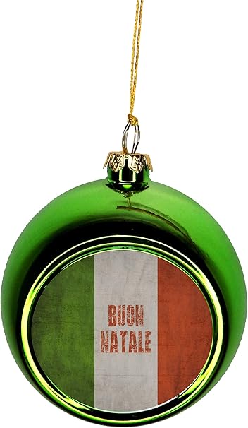 Buon Natale Yard Sign.Amazon Com Lea Elliot Inc Flag Italy Italian Flag Buon Natale Bauble Christmas Ornaments Green Bauble Tree Xmas Balls Home Kitchen