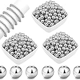 Cusmation Silver Beads, 200 pcs 12 MM Pearls for Jewelry Making, Silver Filled Beads for Jewelry Making, Bracelets, Necklaces, Hairs, Crafts, Decoration and Vase Filler