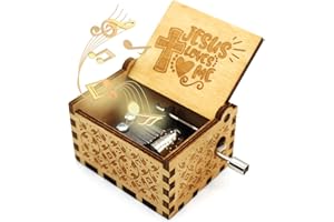 ukebobo Wooden Music Box - Jesus Loves Me Music Box, Gifts for Christian, Woman, Kids - 1 Set(02)