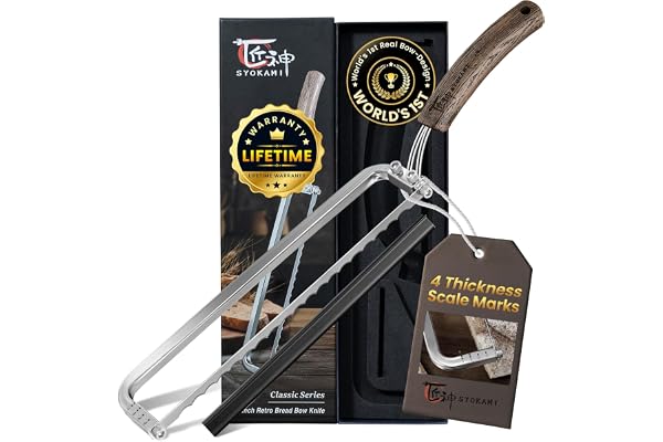 SYOKAMI 2026 Upgrade Bread Knife for Homemade Bread, World's 1st Real Bow-Design Sourdough Bread Slicer, Razor-Sharp Cutter f