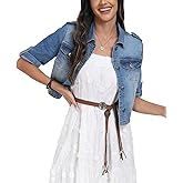 J.Corrine Women's Short Sleeve Stretch Denim Jacket Retro Casual Button Down Cropped Trucker Jean Jackets