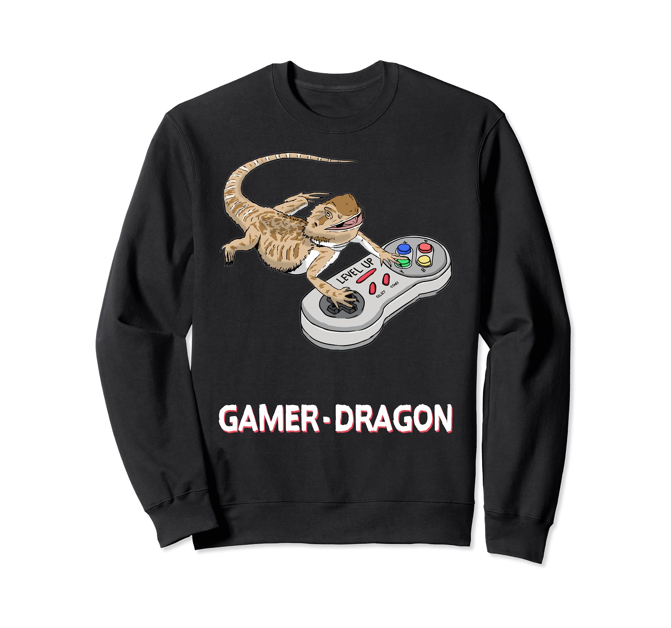 Bearded Dragon Playing Video Game Reptiles Pagona Gamers Sweatshirt