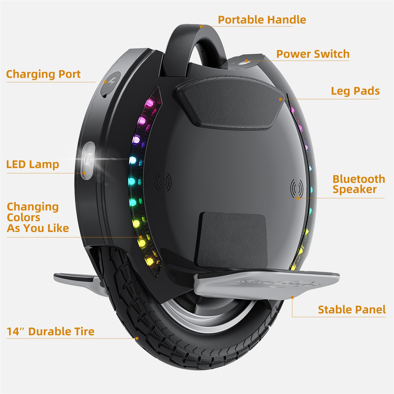 Kingsong 14M Electric Unicycle for Riders, 14 Inch Electric Unicycle for Beginners, Commuter EUC