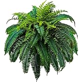 GYERB 88 Leaves Fake Ferns, Large Artificial Boston Fern, Faux Fern Plants for Home, Office, Garden Indoor Outdoor Decoration(48 inch,1pack)