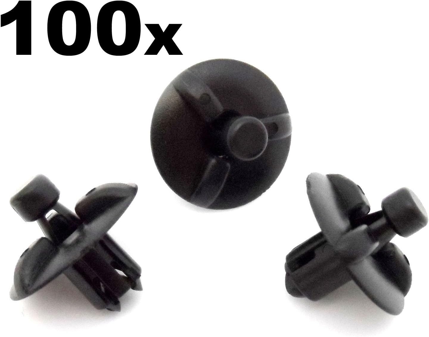 100Pcs Engine Cover Clips- Plastic Trim Fasteners for Motor Shields & Panels 53259-48010