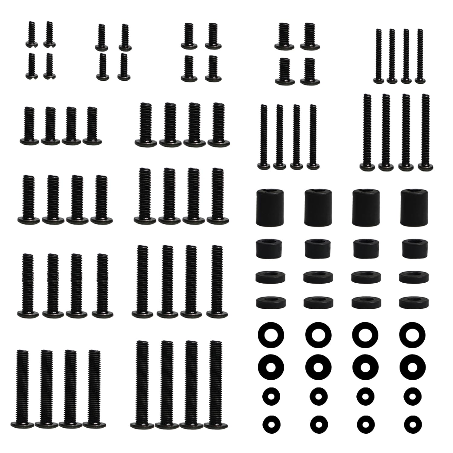 92pcs TV Bracket Screws, M4 M5 M6 M8 TV Mounting Hardware Kit, Includes Screw Washers & Spacers, Universal Vesa Screws Suitable for Most TV Wall Bracket and Monitor (Black)