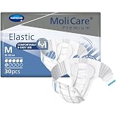 MoliCare Premium Elastic 6D Brief with Tabs, Medium, 30 Count, 165272 | Single bag; moderate absorbency; pH 5.5 skin-friendly formula; fits 33-47 inch waist