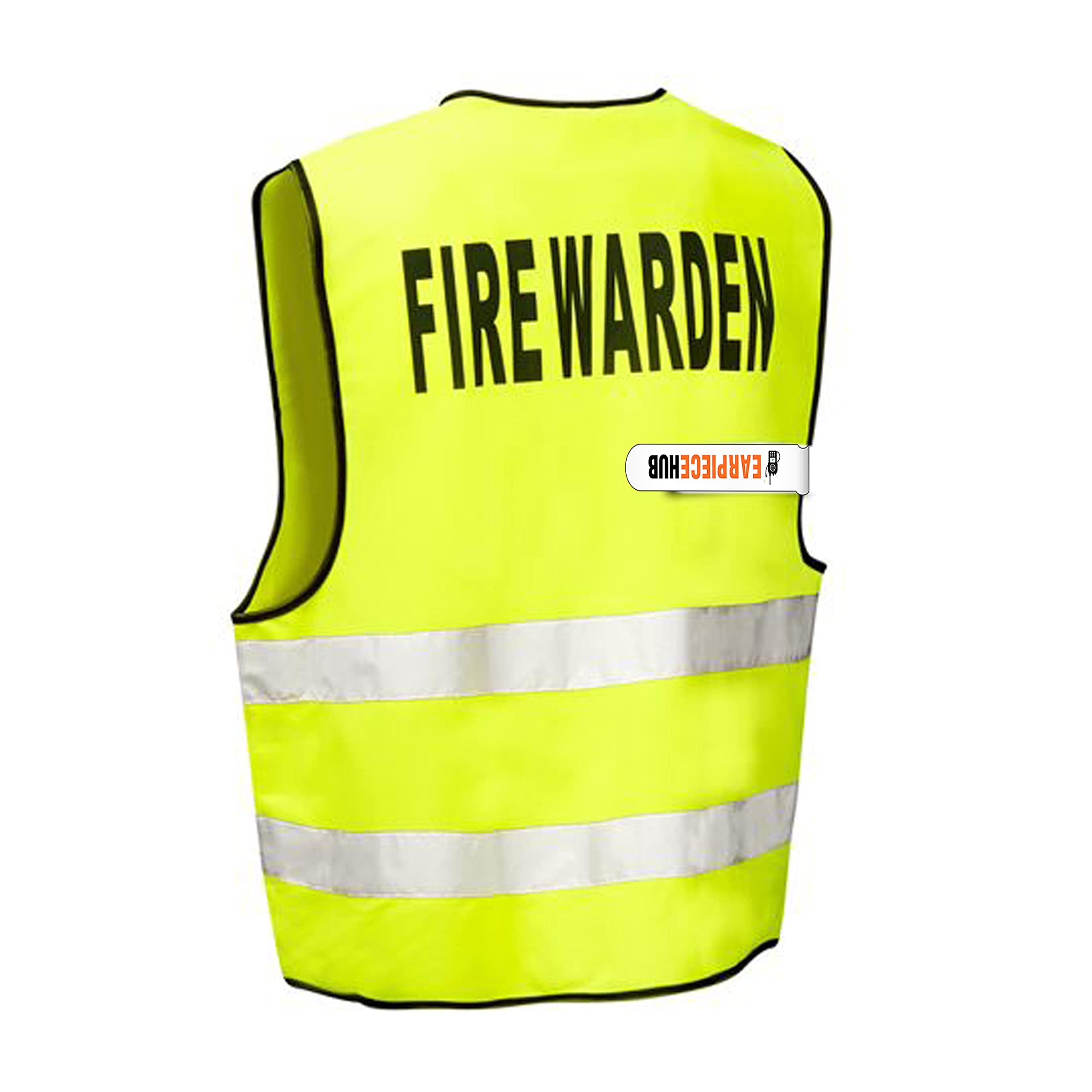 Earpiece Hub FIRE WARDEN Hi-Vis High-Viz Visibility Safety Vest Waistcoat - Yellow