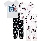 Disney boys 4-piece Snug-fit Cotton Pajama Set, Soft & Cute for Kids
