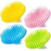 4PCS Hair Scalp Scrubber Massager Brush Head Exfoliator Shower Shampoo Comb | Dandruff Cleaning Brush, Scalp Scratcher Massager Hair Growth, Shower Head Scrubber, for Home, Office, Travel &amp; Pets, Plastic