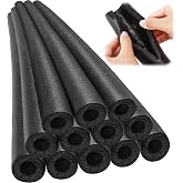 Amylove 12 Pcs 3.3 Feet Pipe Insulation Foam Tube Black Pool Noodles,1 Inch | Pre-slit Foam Pipe Wrap, Winter Frozen Protection Outdoor Tube, Heat Preservation Covers, Swim Noodles Adults Water Pool Use