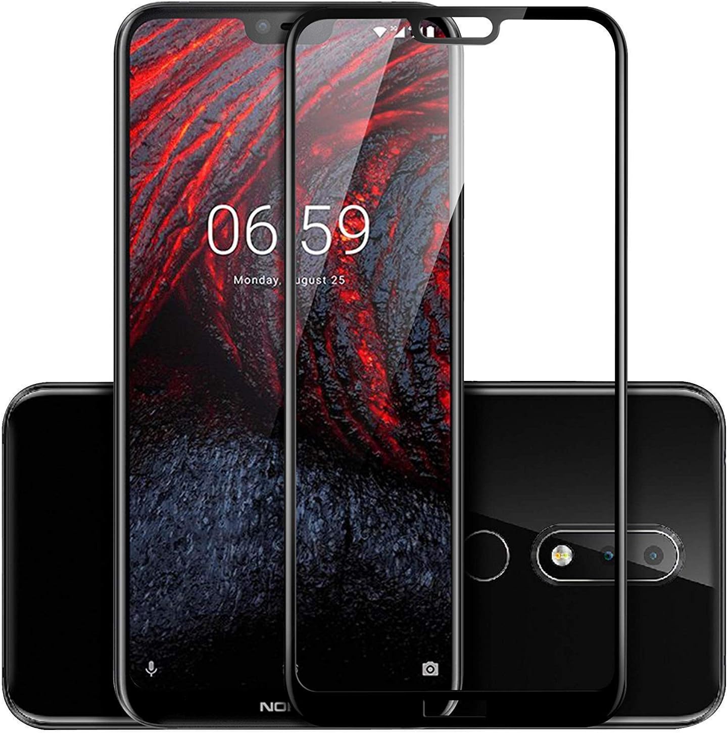 CASE FACTORY 6D Full Glue Tempered Glass Screen Protection for Nokia 6.1 Plus (Black)
