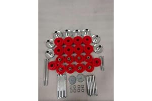 KELINER KF04058BK Body Cab Bushing Kit Compatible with Ford 1999-2007 Super Duty F250 F350,Body Mount Bushing Kit,Polyurethane Body Cab Mounts & Steel Sleeves & Hardware (Red)