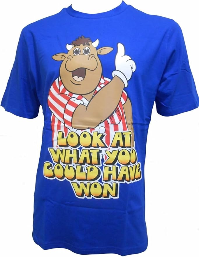 Bullseye TV Show Darts Official Blue T Shirt Amazon.co.uk Clothing