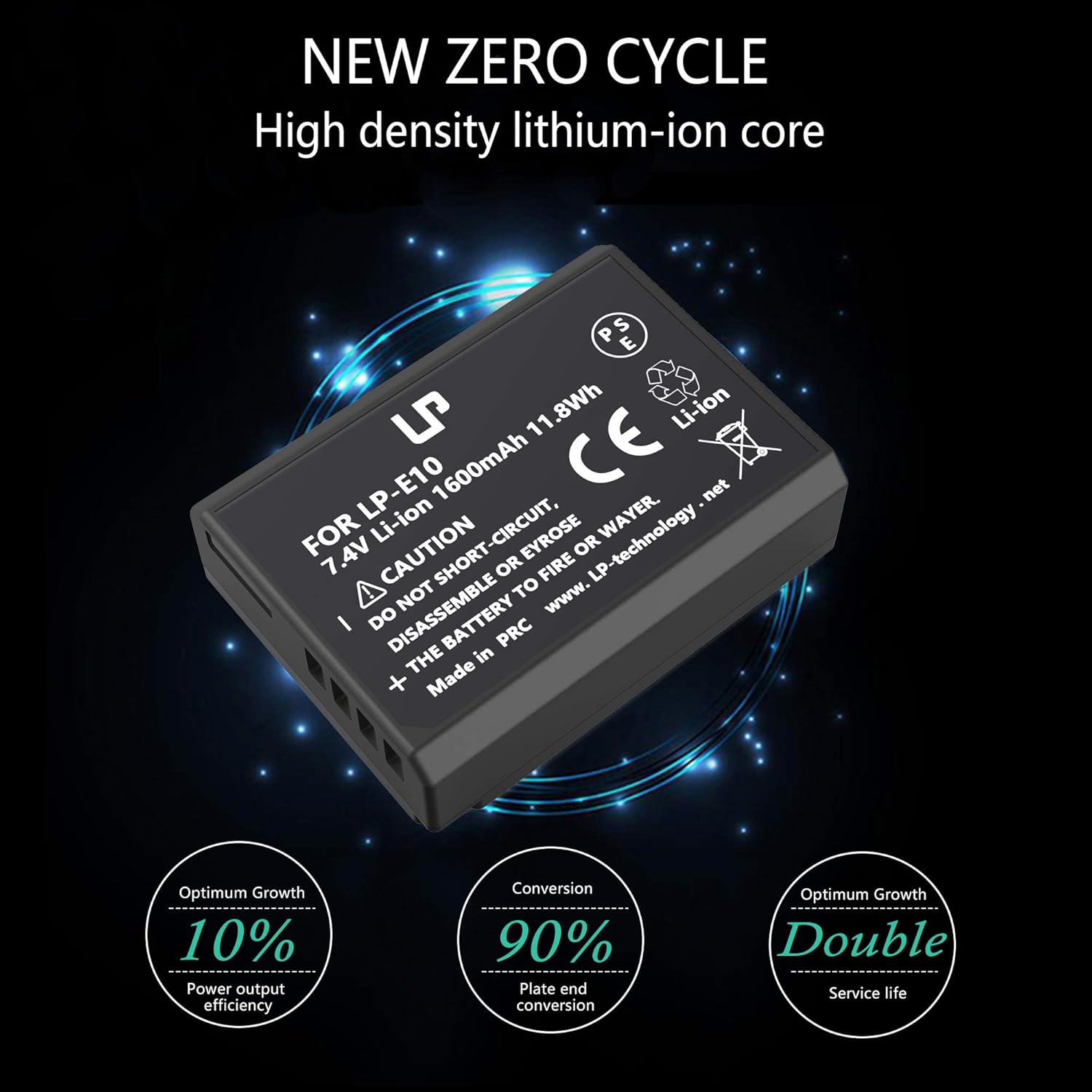 LP-E10 Battery Charger Pack, LP 2-Pack Battery & Charger, Compatible with Canon EOS Rebel T7, T6, T5, T3, T100, 4000D, 3000D, 2000D, 1500D, 1300D, 1200D, 1100D &More (Not for T3i T5i T6i T6s T7i) : Camera & Photo