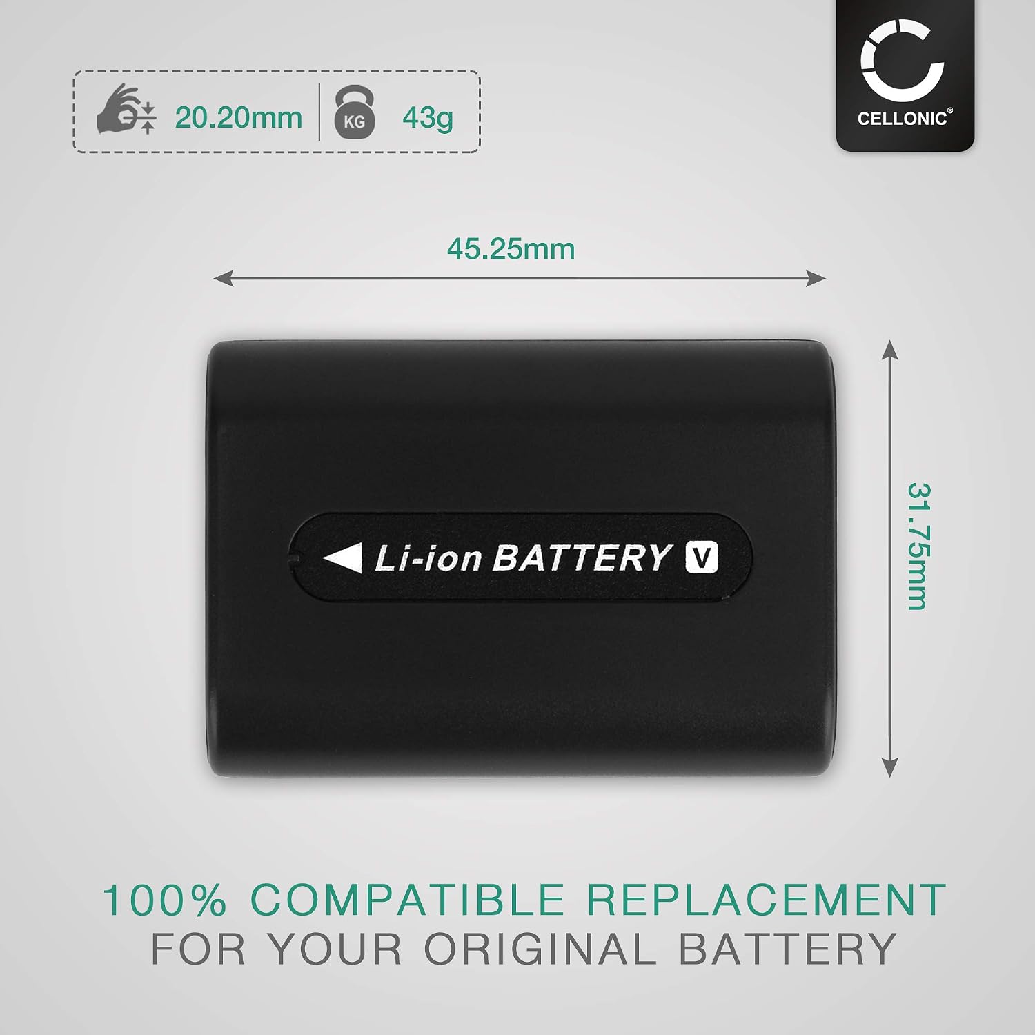 CELLONIC 1x Battery for Camera Compatible with Sony FDR-AX33, HDR-CX250, HDR-CX270, NP-FV70 - (650mAh, 7.4V) - Image 5