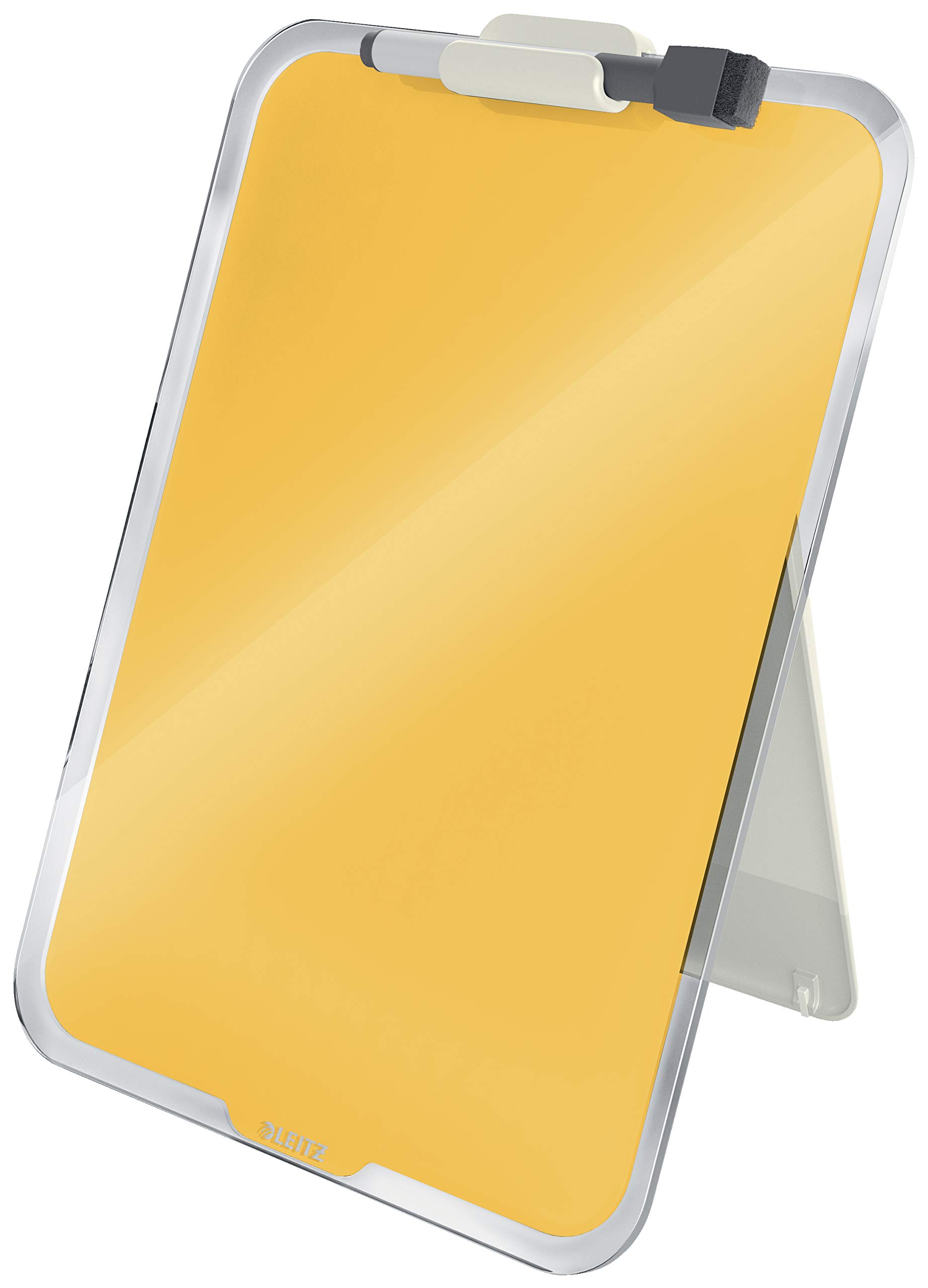 Leitz Glass Dry Wipe Personal Desktop Easel Whiteboard, Cosy Range, Warm Yellow, 39470019